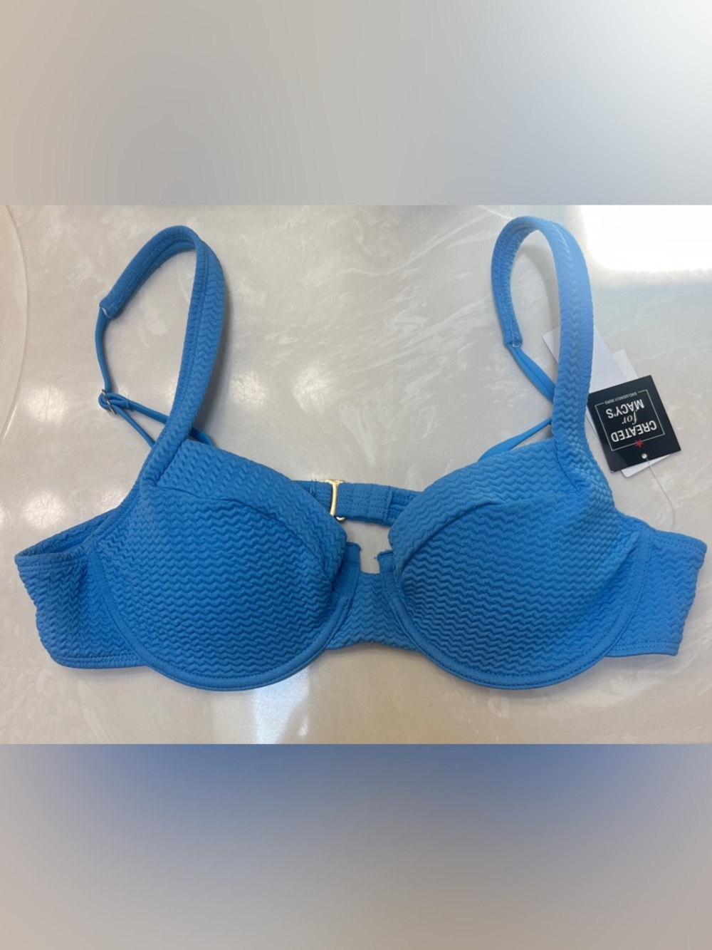 Salt + Cove Wavy-Scrunch Scoop-Neck Bralette Bikini, Adjustable straps & band